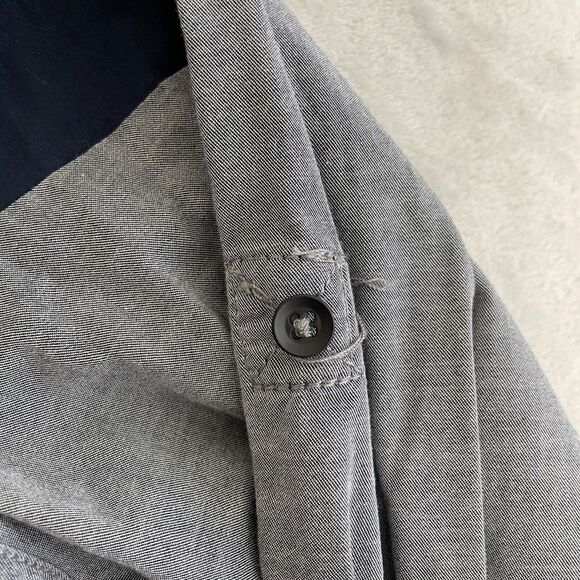 Rock&Republic Shirt Mens‎ XXL Blue Grey Color Block Roll Tab Western Biker Party - Picture 4 of 12